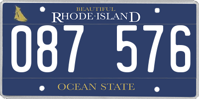 RI license plate 087576