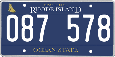 RI license plate 087578