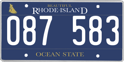 RI license plate 087583