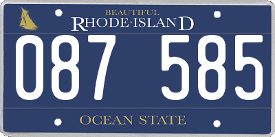 RI license plate 087585