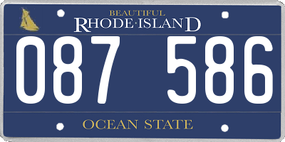 RI license plate 087586