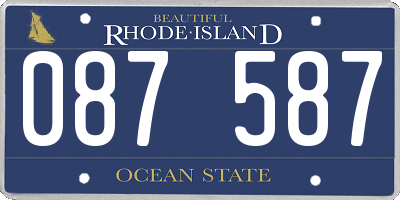 RI license plate 087587