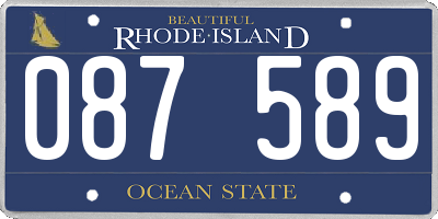 RI license plate 087589