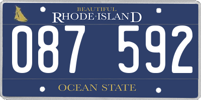 RI license plate 087592