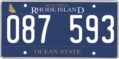 RI license plate 087593