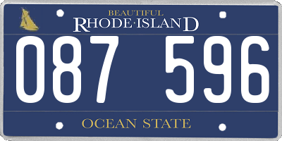 RI license plate 087596