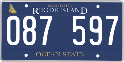 RI license plate 087597