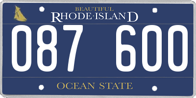 RI license plate 087600