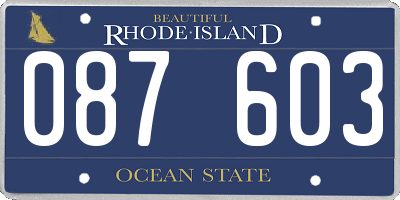 RI license plate 087603