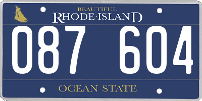 RI license plate 087604