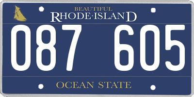 RI license plate 087605