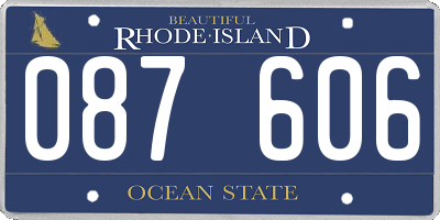 RI license plate 087606