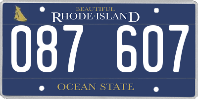 RI license plate 087607