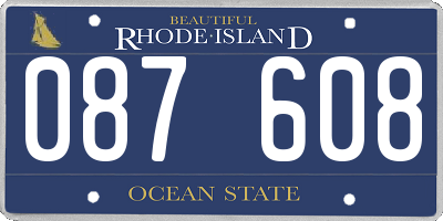 RI license plate 087608
