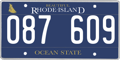 RI license plate 087609
