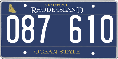 RI license plate 087610