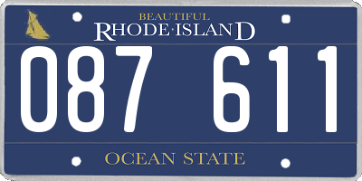RI license plate 087611