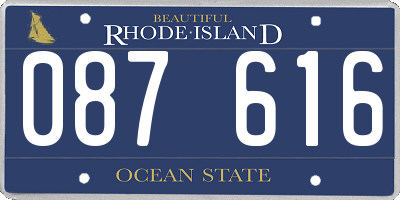 RI license plate 087616