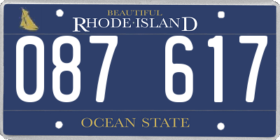 RI license plate 087617