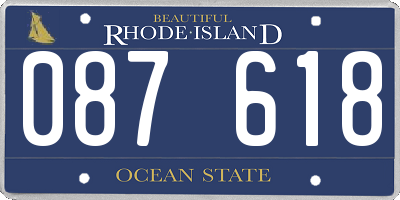 RI license plate 087618