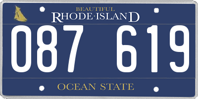 RI license plate 087619