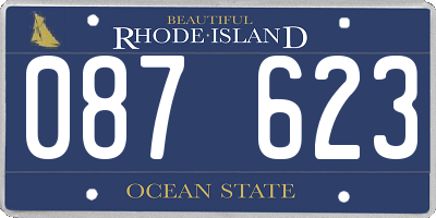 RI license plate 087623