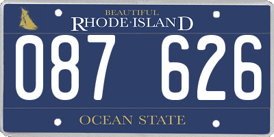 RI license plate 087626