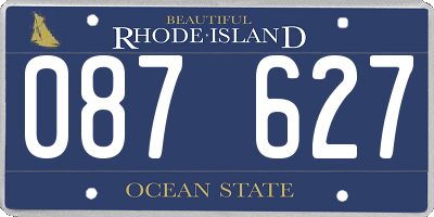 RI license plate 087627