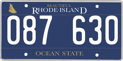 RI license plate 087630