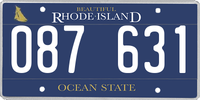 RI license plate 087631