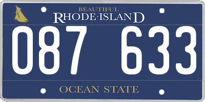 RI license plate 087633