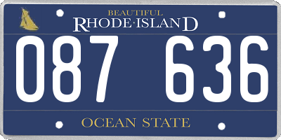 RI license plate 087636