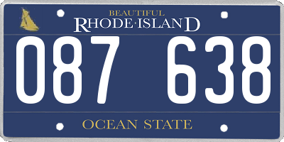 RI license plate 087638
