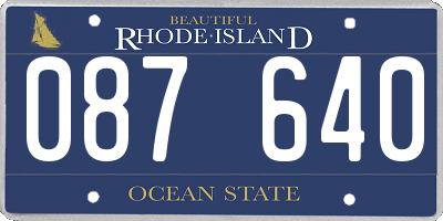 RI license plate 087640