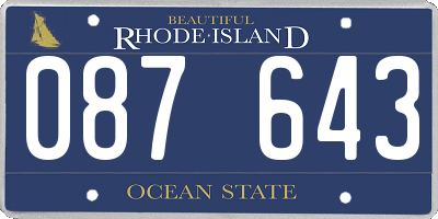 RI license plate 087643