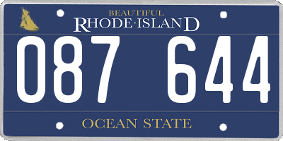RI license plate 087644