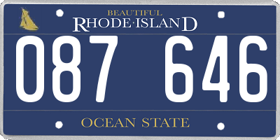 RI license plate 087646