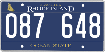 RI license plate 087648