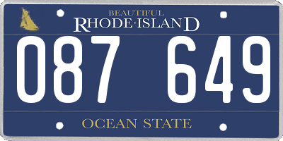 RI license plate 087649
