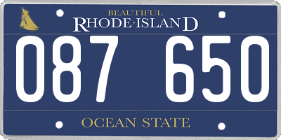 RI license plate 087650