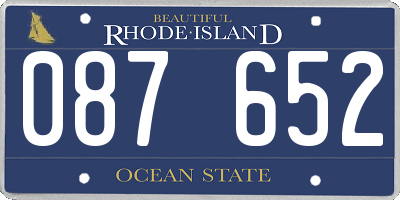 RI license plate 087652
