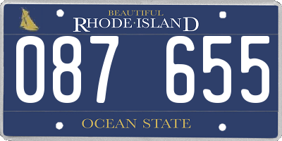 RI license plate 087655