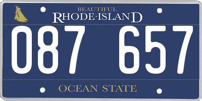 RI license plate 087657