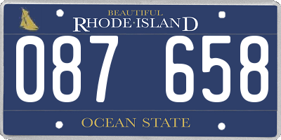 RI license plate 087658