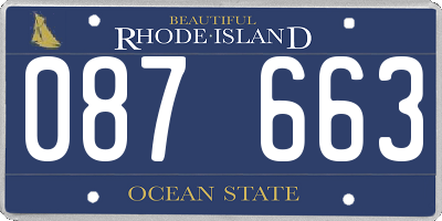 RI license plate 087663