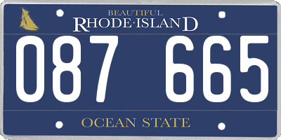RI license plate 087665