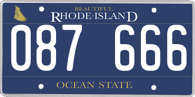 RI license plate 087666