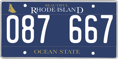 RI license plate 087667