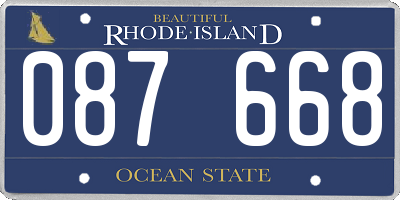 RI license plate 087668