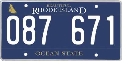 RI license plate 087671